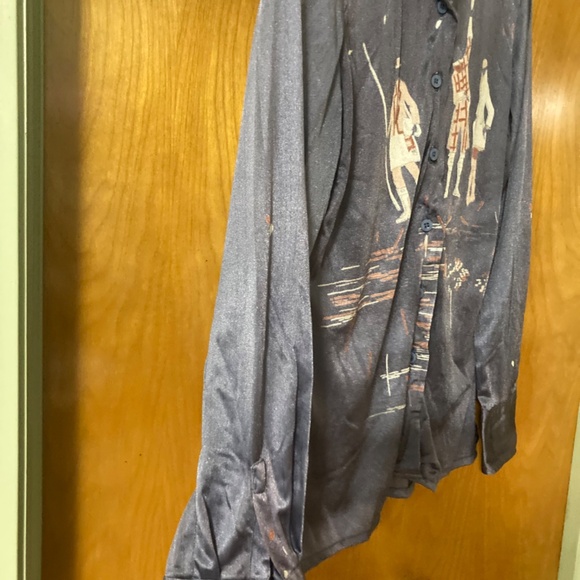 Vintage 70s Nik-Nik Long Sleeve Button Down Shirt Made in Italy - Picture 3 of 5